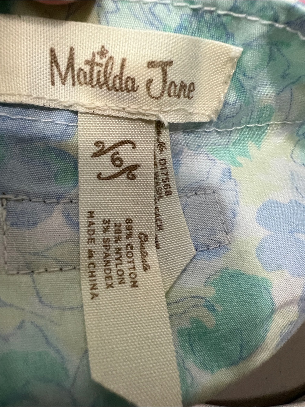 Matilda Jane aqua Azaleas woven floral print dress NWOT size 6 - Picture 12 of 14